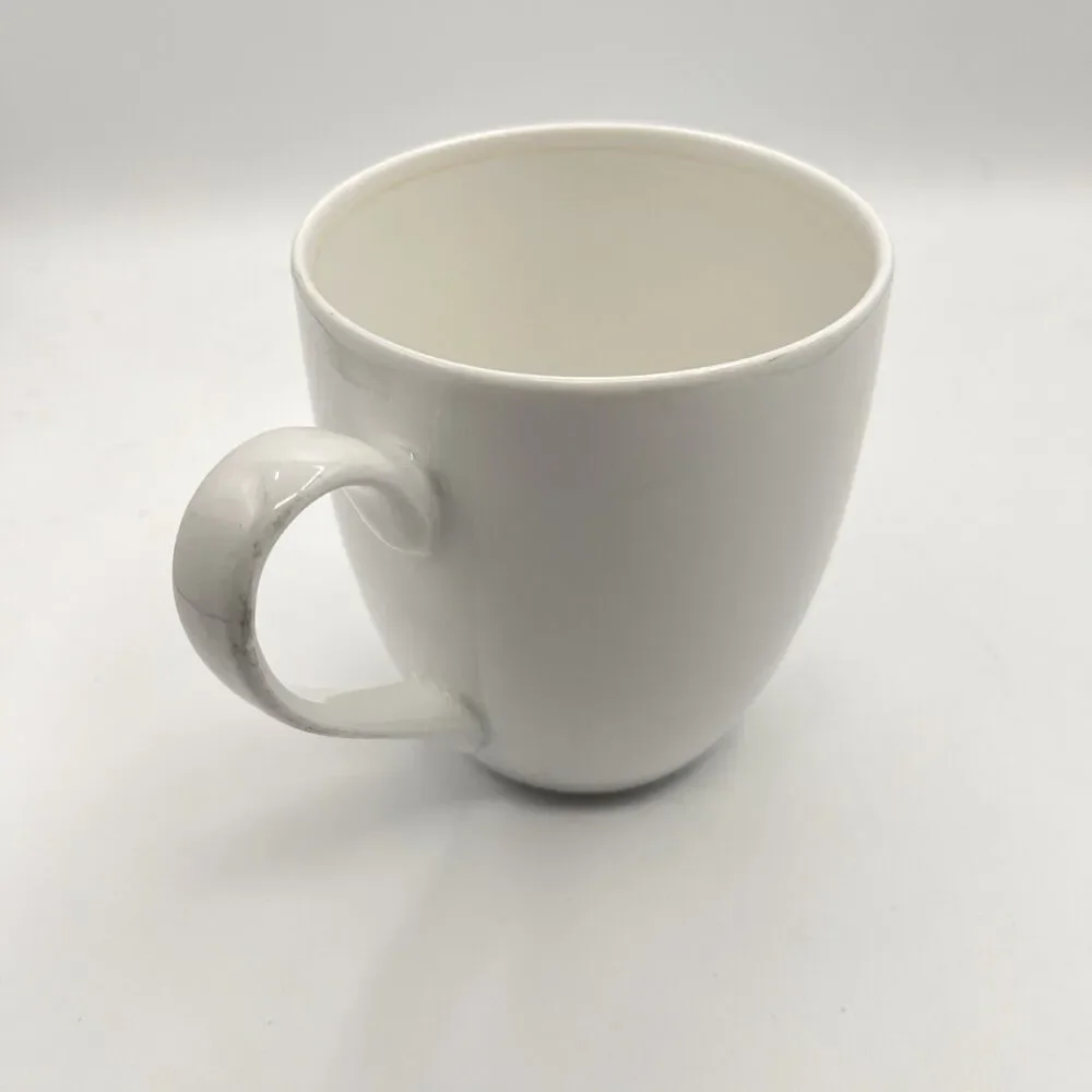 Crate & Barrel Mug White Porcelain Handled 4